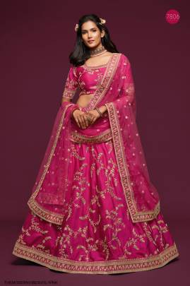 Pink Art Silk Lehenga Choli From The Modern Vibes Vol 1 by Zeel Clothing