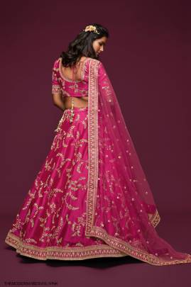 Pink Art Silk Lehenga Choli From The Modern Vibes Vol 1 by Zeel Clothing