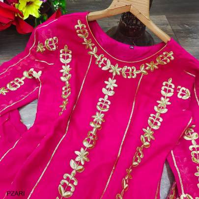 Pink Designer Suit Zari