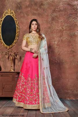 Pink Mulbury Silk Lehenga Choli From Neo Romantic Vol 1 by Zeel Clothing 