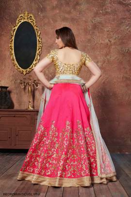 Pink Mulbury Silk Lehenga Choli From Neo Romantic Vol 1 by Zeel Clothing