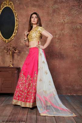 Pink Mulbury Silk Lehenga Choli From Neo Romantic Vol 1 by Zeel Clothing