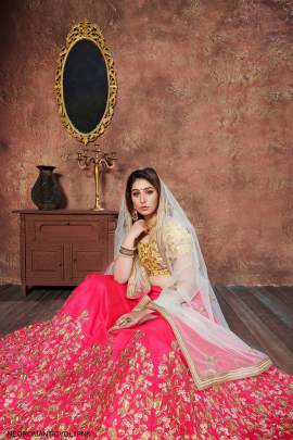 Pink Mulbury Silk Lehenga Choli From Neo Romantic Vol 1 by Zeel Clothing