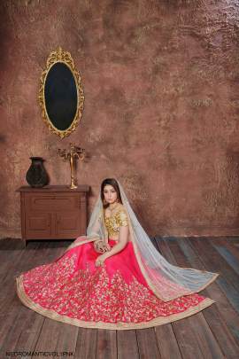 Pink Mulbury Silk Lehenga Choli From Neo Romantic Vol 1 by Zeel Clothing