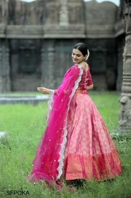 Pink Onam Special Lehenga Choli Collections