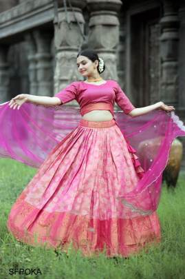 Pink Onam Special Lehenga Choli Collections