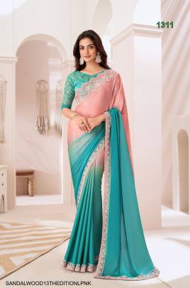 Pioneer Shaded Chiffon Saree in Light Pink