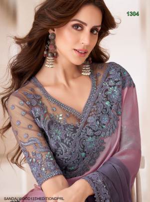 Pioneer Shaded Chiffon Saree in Light Purple