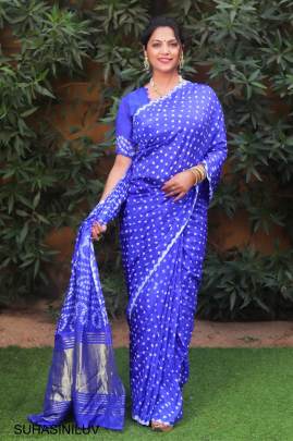 Pure Bandhej with Lagdi Patta Zari Weving Rich Pallu Saree in Lavender