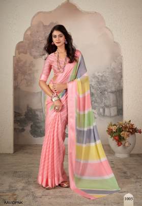 Pure Jari Chiffon Saree in Dark Pink