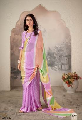 Pure Jari Chiffon Saree in Lavender