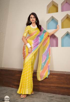 Pure Jari Chiffon Saree in Lemon Yellow