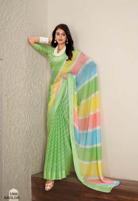 Pure Jari Chiffon Saree in Light Green