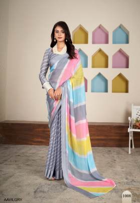 Pure Jari Chiffon Saree in Light Grey