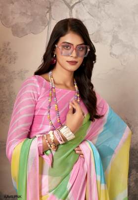 Pure Jari Chiffon Saree in Light Pink