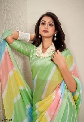 Pure Jari Chiffon Saree in Light Green