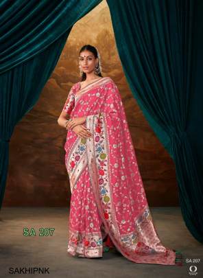 Pure Viscose Dola Silk with Paithani Border Saree in Pink