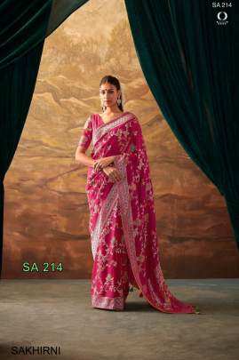 Pure Viscose Dola Silk with Paithani Border Saree in Rani