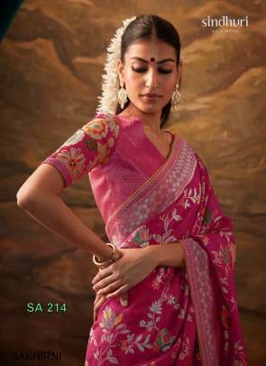 Pure Viscose Dola Silk with Paithani Border Saree in Rani