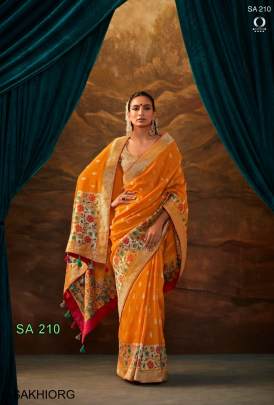 Pure Viscose Dola Silk with Paithani Border Saree in Orange