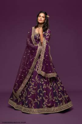 Purple Art Silk Lehenga Choli From The Modern Vibes Vol 1 by Zeel Clothing