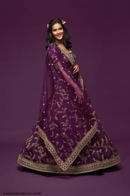 Purple Art Silk Lehenga Choli From The Modern Vibes Vol 1 by Zeel Clothing