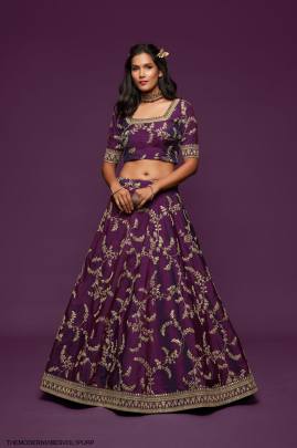 Purple Art Silk Lehenga Choli From The Modern Vibes Vol 1 by Zeel Clothing