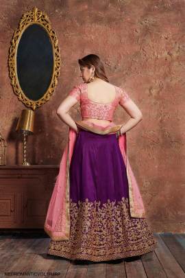 Purple Mulbury Silk Lehenga Choli From Neo Romantic Vol 1 by Zeel Clothing