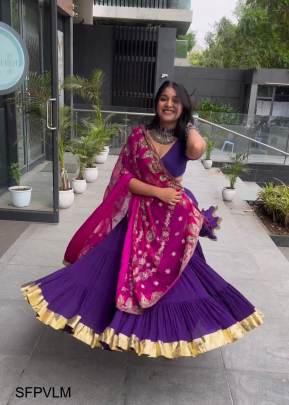 Purple New Designer Party Wear Lengha Choli and Duppata With Embrodary  Work