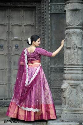 Purple Onam Special Lehenga Choli Collections