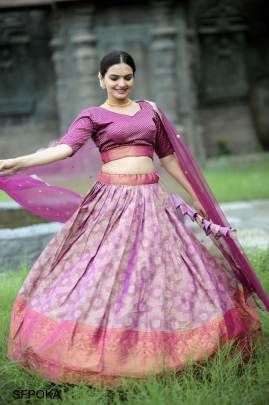 Purple Onam Special Lehenga Choli Collections