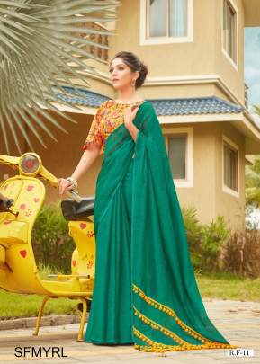 Rama Linen Juth With Pumpum Border Saree