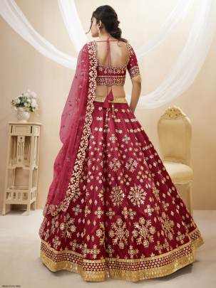 Red Art Silk Lehenga Angelic Vol 1 by Zeel Clothing