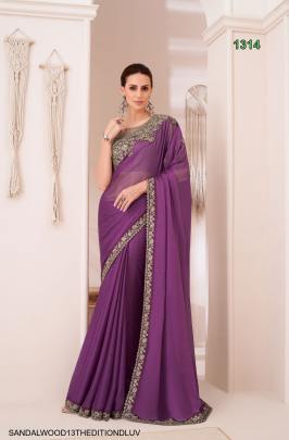 Rich Feel Georgette Saree in Dark Lavender