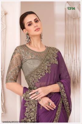 Rich Feel Georgette Saree in Dark Lavender