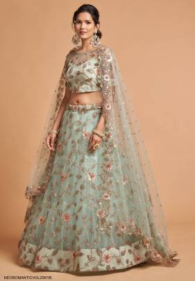 Sky Blue Lehenga Choli From Neo Romantic Vol 2 by Zeel Clothing