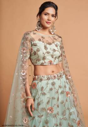 Sky Blue Lehenga Choli From Neo Romantic Vol 2 by Zeel Clothing