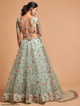 Sky Blue Lehenga Choli From Neo Romantic Vol 2 by Zeel Clothing