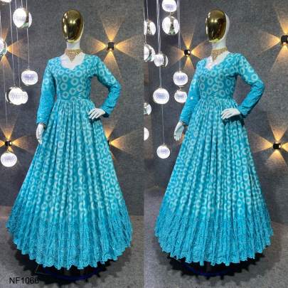 Sky Blue Prachi Solanki Party Wear Designer Look Gown NF1066