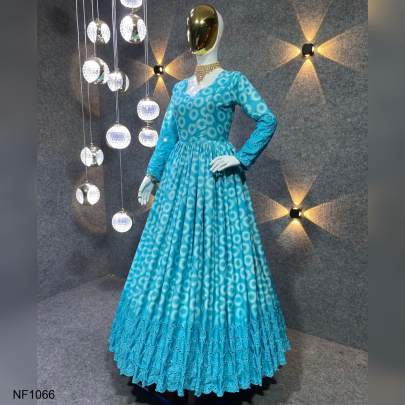 Sky Blue Prachi Solanki Party Wear Designer Look Gown NF1066