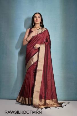 Soft Banarasi Raw Silk Saree in Maroon