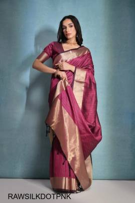 Soft Banarasi Raw Silk Saree in Pink