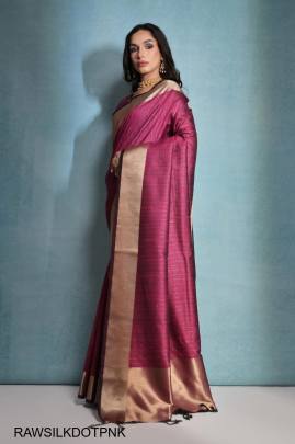 Soft Banarasi Raw Silk Saree in Pink