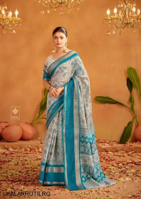 Soft Cotton with Jacquard Border Saree in Light Rama Green