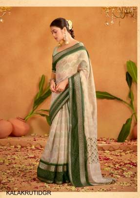 Soft Cotton with Jacquard Border Saree in Dark Green