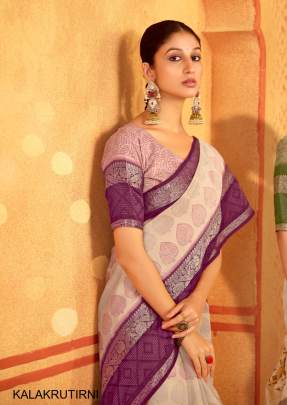 Soft Cotton with Jacquard Border Saree in Rani