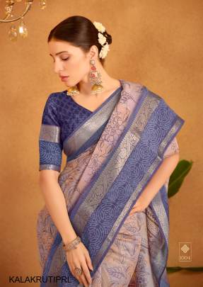 Soft Cotton with Jacquard Border Saree in Light Purple