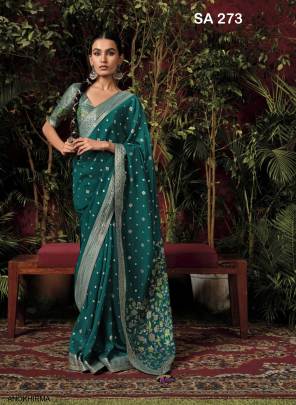 Special Designer Concept Pure Viscose Dola Silk Saree in Rama