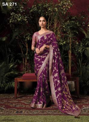 Special Designer Concept Pure Viscose Dola Silk Saree in Rani