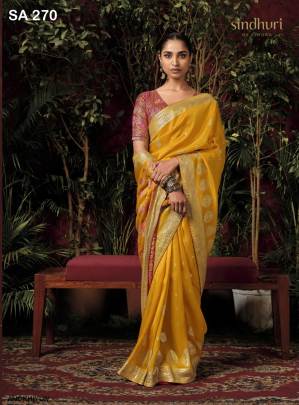 Special Designer Concept Pure Viscose Dola Silk Saree in Yellow